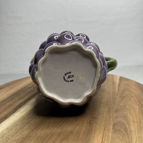 Vintage 8" Haldon Group Grapes Cluster Ceramic Pitcher Hand‎ Painted 1982 Used - Picture 8 of 9